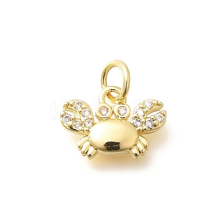 Brass Micro Pave Clear Cubic Zirconia Pendants KK-Q040-09G-1