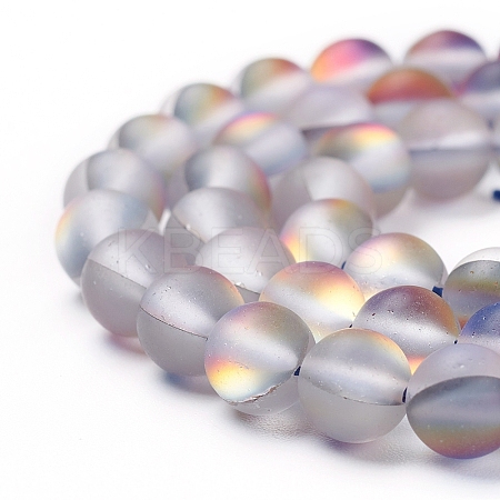 Synthetic Moonstone Beads Strands G-R375-6mm-A14-1
