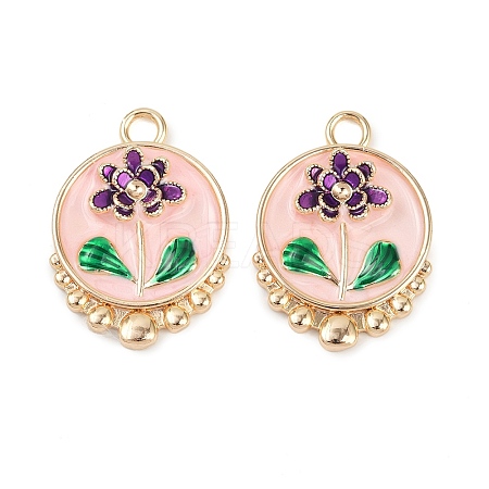 Brass Enamel Pendants KK-K351-48G-02-1