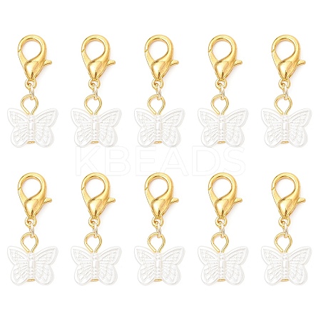 Acrylic Butterfly Pendant Decorations HJEW-MZ00330-1