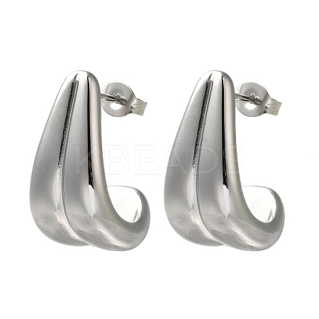 304 Stainless Steel Teardrop Stud Earrings for Wome EJEW-S237-04-1