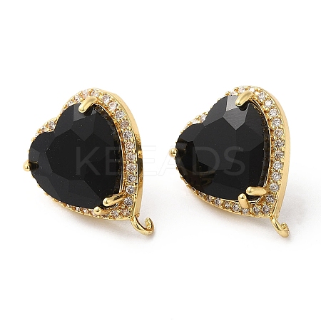 Rack Plating Brass Rhinestone Stud Earring Finding KK-C023-03C-1