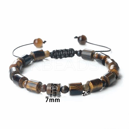 Bohemian Style Natural Tiger Eye Adjustable Braided Bracelets for Women JX4238-1-1