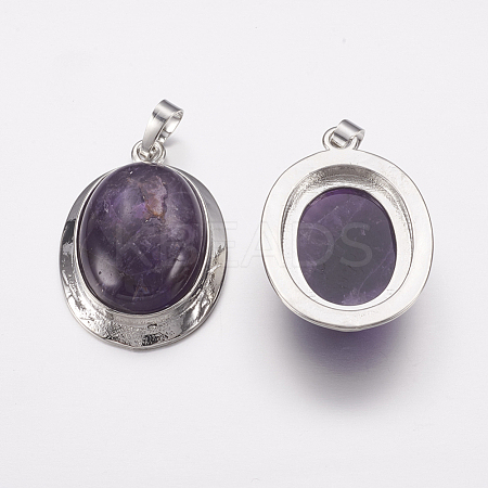 Natural Amethyst Pendants G-K252-A04-1