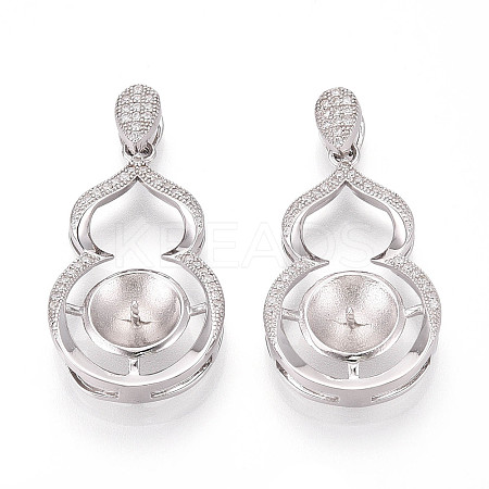 925 Sterling Silver Micro Pave Cubic Zirconia Peg Bail Pendants STER-N016-50P-1