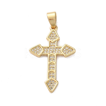 Brass Micro Micro Pave Clear Cubic Zirconia Pendants KK-A212-01C-G-1