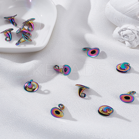 14Pcs Rainbow Color Alloy Pendants FIND-LP0002-78-1