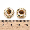 Brass Colorful Cubic Zirconia & Natural Tiger Eye Rhombus Beads KK-N258-13G-3
