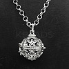 Hollow Heart Alloy Cage Pendant Necklaces SW2952-2-1