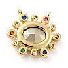 Brass Cubic Zirconia Pendants KK-G419-04G-01-3