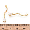 Brass Micro Pave Clear Cubic Zirconia Pendants KK-T078-01G-01-3
