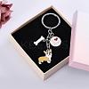 WEWAYSMILE 2 pcs Dog Keychain Car Keychain Pet Pendant Key-Ring Lovely Dog Key-ring Portable Metal Keychain Gift for Pet Lover Birthday Puppy Theme Party Supplies (Yellow Corgi) JX789A-7