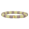 Polymer Clay Heishi Surfer Stretch Bracelet with 304 Stainless Steel Beaded BJEW-SW00113-04-1