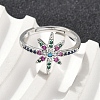 Brass Micro Pave Cubic Zirconia Finger Rings for Women RJEW-D322-03P-2
