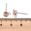 304 Stainless Steel Micro Pave Cubic Zirconia Stud Earring Findings STAS-H240-56P-04-3
