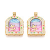 304 Stainless Steel Enamel Pendants X1-STAS-T068-18A-1