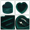 Heart Velvet Covered Cardboard Couple Rings Storage Box CON-WH0087-81A-3