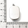 Brass Dodger Blue Glitter Enamel Rectangle Pendants KK-K398-14P-3