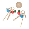 Lmapwork Heart with Flower Hoop Earrings EJEW-JE06253-3