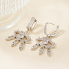 Fashionable Brass Clear Cubic Zirconia Eye Hoop Earrings CN7590-1-1