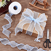 5 Yards Organza Plastic Ribbon with Plastic Pearl Edged OCOR-WH0101-185C-4