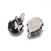 Natural Black Obsidian Pendants X-G-K296-B01-2