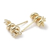 Brass with Clear Cubic Zirconia Stud Earring Findings KK-G491-54G-2