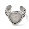 304 Stainless Steel Cuff Ring Findings STAS-B126-09P-2