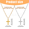 2Pcs 2 Colors 304 Stainless Steel Cross Pendant Necklace with Satellite Chains NJEW-FI0001-48-2