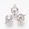 Brass Cubic Zirconia Charms ZIRC-T003-20P-1