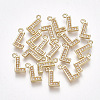 Brass Cubic Zirconia Charms X-KK-S348-330L-1