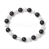 Glass Pearl Round Beaded Bracelets for Women BJEW-JB11958-2