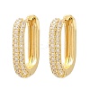 Rectangle Brass Micro Pave Clear Cubic Zirconia Hoop Earrings EJEW-D348-11G-2