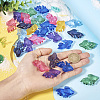 42Pcs 7 Colors Transparent Acrylic Pendants MACR-TA0001-57-5