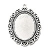 Tibetan Style Alloy Big Pendant Cabochon Settings TIBEP-553-AS-FF-1