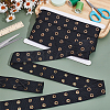 8 Yards Polyester Ribbon with 2-Row Golden Tone Alloy Eyelets SRIB-NB0001-18B-4