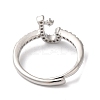 Rack Plating Brass Cubic Zirconia Arabic Letters Adjustable Rings for Women RJEW-S407-10P-14-3