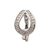 Rack Plating Brass Micro Pave Clear Cubic Zirconia Fold Over Clasps KK-H508-03P-1