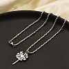 201 Stainless Steel Laser Cut Dandelion Pendant Box Chain Necklaces for Women LS-NJEW-Q004-07P-3