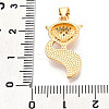 Brass Micro Pave Clear Cubic Zirconia Pendants KK-N268-15G-3