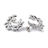 Non-Tarnish 304 Stainless Steel Olive Branch Wreath Stud Earrings for Women EJEW-I284-02P-2