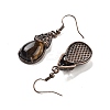 Natural Tiger Eye Teardrop Dangle Earrings EJEW-B055-01R-24-2