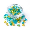 5 Colors Spray Painted & Baking Paint Crackle Glass Beads CCG-X0010-06-8mm-1