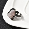 Natural Rose Quartz Irregular Nugget Open Cuff Rings G-A278-03AB-04-1