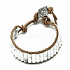 Cowhide Leather Cord Bracelets BJEW-R309-01B-02-1