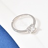 Brass Micro Pave Cubic Zirconia Finger Rings for Women RJEW-B153-02P-2