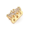 Flower Brass Pave Clear Cubic Zirconia Mutil-Strand Links ZIRC-R021-01D-G-2
