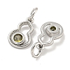 Brass Micro Pave Cubic Zirconia Pendants KK-P275-34P-2