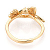 Butterfly Brass Micro Pave Clear Cubic Zirconia Cup Peg Ring Settings KK-T076-20G-3