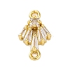 Brass Clear Cubic Zirconia Connector Charms/Links FIND-L019-07G-02-1